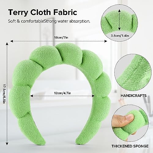 Ztomine 2 Count Hairband, Set of 2 - Thick, Soft, Plush, Absorbent Terry Cloth Spa Headbands for Washing Face or Facial - Puffy Makeup Headbands for Face Washing, Mask, Skin Treatment - Image 5