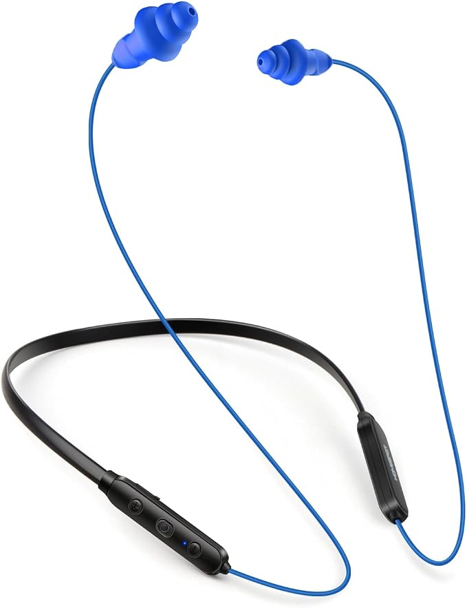 Bluetooth Work Headphones, OSHA-Compliant, 27dB NRR, 24H Playtime | Noise-Reduction Safety Earbuds | Bluetooth 5.4, 100 ft | aptX HD | Soft 3-Flange Silicone Ear Tips | Blue-Blue by HomeSpot