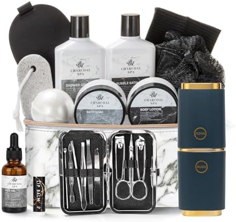 Gifts for Men, 23pcs Fathers Day Gifts for Dad, Spa Gift Basket For Him by RAROSAACCA