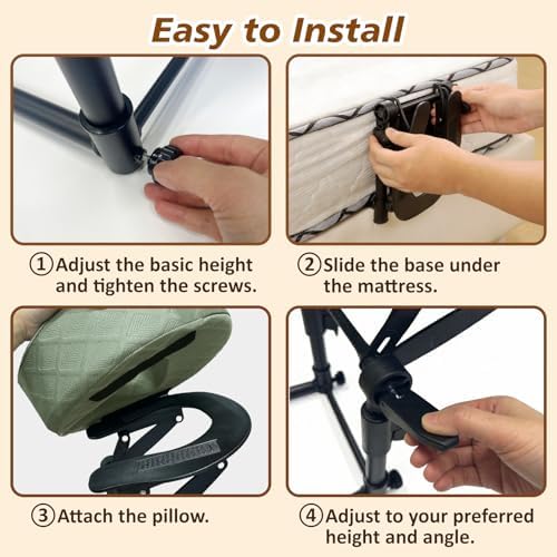 Massage Headrest for Bed with 2 Pack of Covers, Home Mattress Top Massage Kit, Adjustable Face Cradle for Professional and Home Use, Portable Face Down Head Holder Fits All Mattresses - Image 6