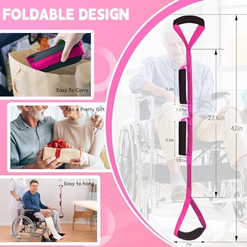 42 Inch Leg Lifter, Rigid Leg Lifter Strap with Handgrips & Foot Loop, Leg Lifter After Hip Replacement &Knee Surgery Recovery Aids Kit, Leg Lifters Getting Legs in and Out of Bed,Car,Wheelchair - Image 4