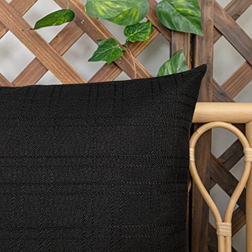 Kevin Textile Outdoor Waterproof 18”x18” Pillow Covers 2 Pack, Black - Image 4