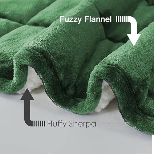 yescool Weighted Blanket for Adults (15 lbs, 60" x 80", Emerald Green) Heavy Blanket for Sleeping Perfect for 140-160 lbs, Queen Size Breathable Blanket with Premium Glass Bead - Image 5