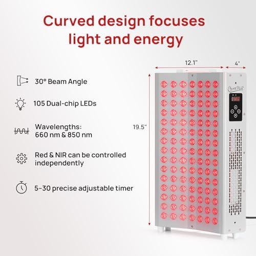 Curved Red Light Therapy Panel, 105 LEDs, Near‑Infrared Light Device - Image 6