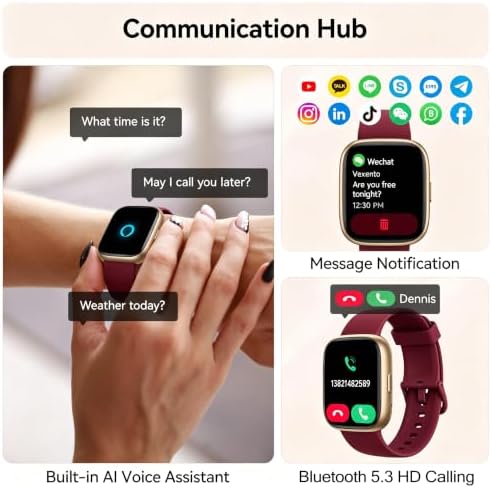 Smart Watch with Alexa Built-in, 1.83" HD Bluetooth Calling Fitness Tracker - Image 3