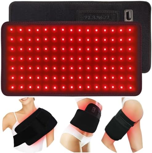 Red Light Therapy, Infrared Light Therapy for Body Waist Back Shoulder Leg Knee Muscle, 660nm 850nm Wearable Large 16"x7.8" Pad with Timer Remote, Ideal Gift for Woman Man by FEANGLI