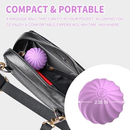 2.3" Mini Vibrating Massage Ball, 10-Speed Vibrating Foam Roller, Lacrosse Ball Massage Ball Therapy for Relieving Muscle Tension & Soreness, Vibrating Massage Roller for Plantar Fasciitis(Purple) - Image 4