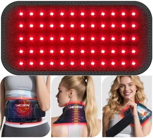 Infrared Red Light Therapy for Body, Red Light Therapy Pad with 660nm Redlight & 850nm Infrared Light Therapy Belt for Lower Back Neck Knee Feet by SHEVIEW