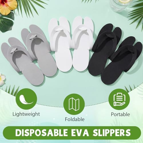 JaGely 100 Pair Disposable Pedicure Slippers Bulk Multicolor Flip Flop for Pedicure Anti Slip EVA Foam Spa Slipper Sandal Disposable Shoe Kit for Women Nail Bath Salon Party Supplies - Image 5
