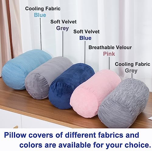 1 MIDDLE ONE Round Cylinder Bolster Pillow with Removable Velour Cover, Tube Roll Cervical Pillow for Head, Neck, Back and Legs Support, 13"x 6", Pink - Image 5