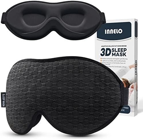 INNELO Sleep Mask for Side Sleeper, 3D Zero-Pressure, 100% Blackout, Nap by INNELOLifeChanger