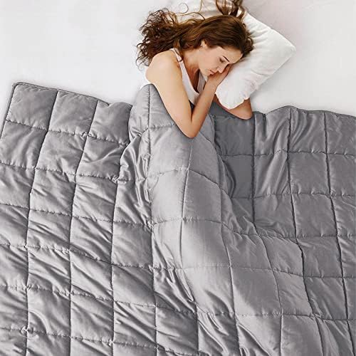 L'AGRATY King Size Weighted Blanket for Adults 20lbs, 88"x104" Cooling Heavy Blanket Microfiber Breathable Big Weighted Throw Blanket for Couple Summer Fall Winter, Light Grey - Image 4