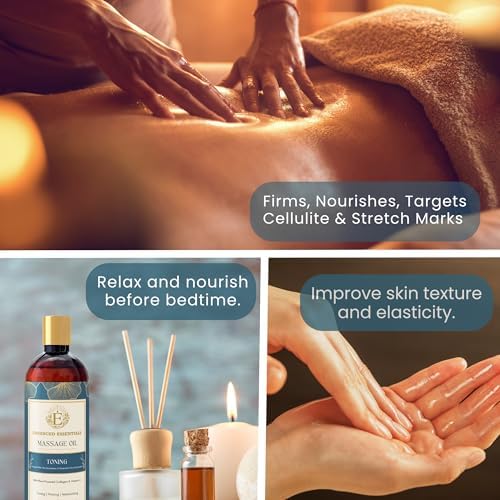 Luxurious Toning Body Massage Oil with Ayurvedic Extracts, Vitamin A & Vegan Collagen | Firms, Nourishes & Uplifts Skin | Fast-Absorbing, Non-Greasy | No Artificial Fragrance| 200 ml (6.78 fl oz) - Image 5
