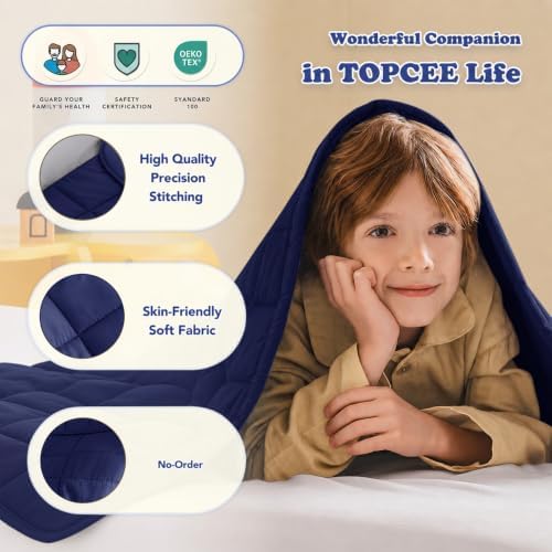 Topcee Weighted Blanket (7 lbs, 40" x 60") Cooling Throw Heavy Blanket for Sleeping Apply to 60-90 lbs, Soft Thick Breathable Blanket with Glass Bead, Easy Care - Image 5