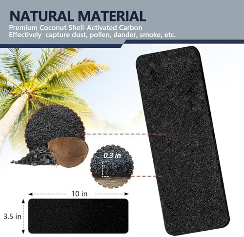 20Pcs Ceiling Fan Filters for Blades, Activated Coconut Shell Carbon Ceiling Fan Filters, Unscented Fan Blade Air Purifier Pads for Common Household Contaminants, Easily Sticks - Image 3