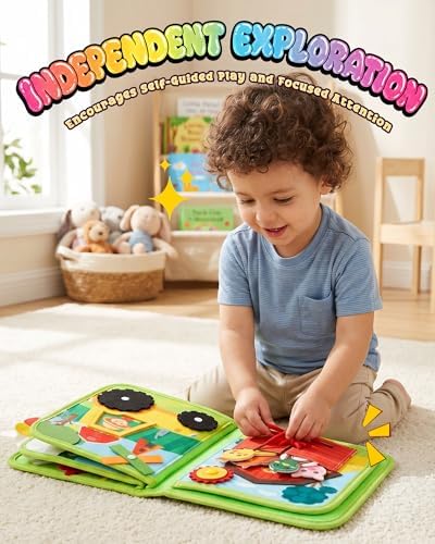 Montessori Busy Book, 10-Page Sensory Activity Toy, Farm - Image 3