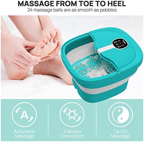 Collapsible Foot Spa Electric Rotary Massage with Heat, Bubble, Remote - Image 3