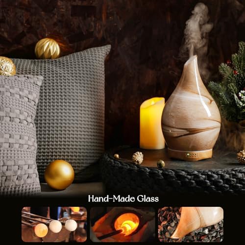 Porseme Essential Oil Diffuser 280ml Handmade Glass Diffuser 7H Runtime - Image 5