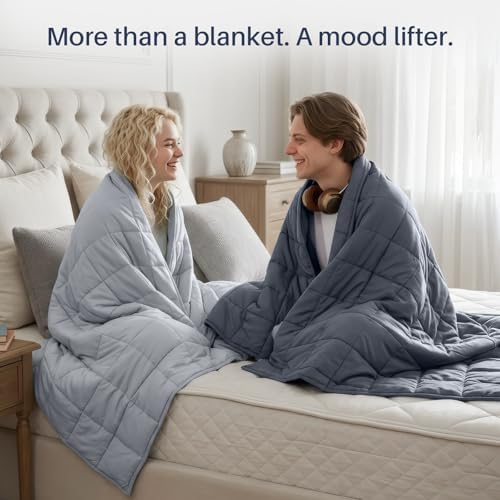 Weighted Idea Weighted Blanket for Adults (Dark Grey,48"x72",15lbs) Cooling Breathable Heavy Blanket with Premium Glass Beads All-Season Soft Thick Blanket - Image 6