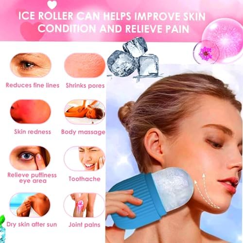 ARSA Pack of 3 - Ice Roller for Face, Eyes, Body Massage. Natural Cold Therapy to Eliminate Puffiness, Dark Circles, Wrinkle. Promotes Blood Circulation for Glowing, Soft (Pink, Purple & Blue) - Image 4