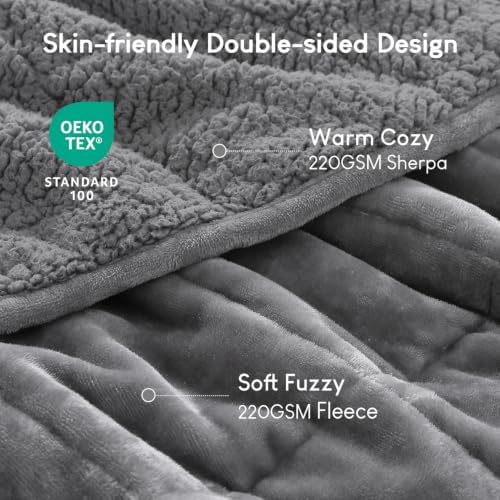 Cottonblue Sherpa Fleece Weighted Blanket for Adults 15 lbs 48x72in Soft - Image 3