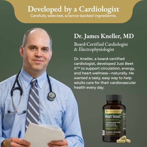 Heart Smart Capsules – Heart Health Support & Cardiovascular Supplement with CoQ10, Resveratrol, Guggul & Quercetin for Cholesterol & Circulation Blood Support (60 Capsules) - Image 4