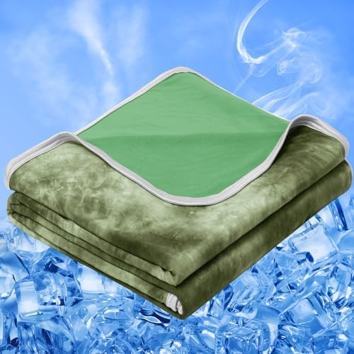 inhand Cooling Blanket Full Size for Hot Sleepers (80"x90", Dark Green) by inhand