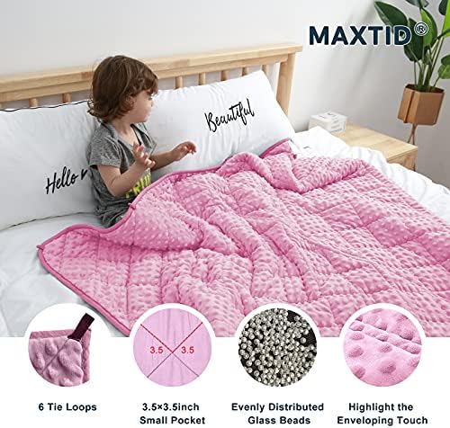 MAXTID Weighted Blanket for Kids, Pink 36"x48", Soft - Image 3