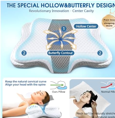 CHxxy Neck Cervical Pillow, Contour Memory Foam for Pain Relief Sleep - Image 3