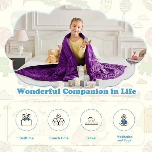 CuteKing Weighted Blanket - 36"x48" 5lbs Minky Dots Heavy Blanket with Glass Beads Soft Breathable for All-Season Summer Fall Winter Thick Comfort for Rest - Image 4