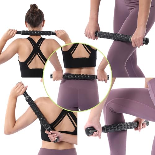 Muscle Roller Massage Roller Stick- Deep Tissue Fascia Blaster for Myofascial Pain Relief, Lymphatic Drainage & Body Sculpting, Handheld Physical Therapy & Recovery Tool (Gray Black-) - Image 7
