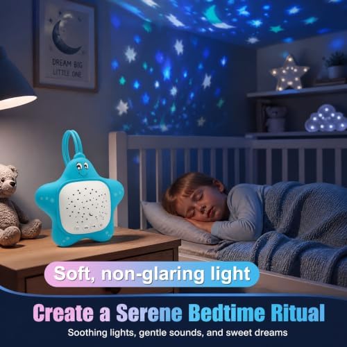 Portable White Noise Baby Sound Machine Sleep Soother with Star Projector - Image 2