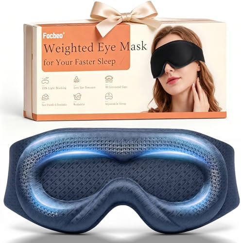 Weighted Eye Mask for Sleeping, 100% Blackout Sleep Mask for Women and Men by FocbeoHeatingPad