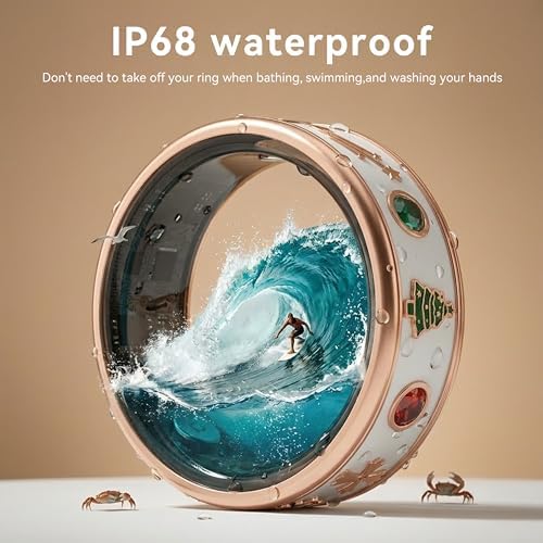 Smart Ring for Women, Fitness & Activity Tracker with Blood Pressure/Heart Rate Monitor, Sleep Tracker,Step Counter, IP68 Waterproof Ring for iOS&Android, Fast Charge,No Subscription (Rose Gold,Size9) - Image 5