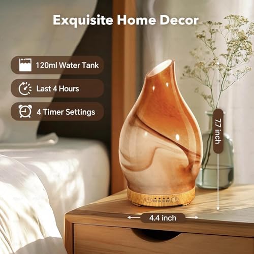 Glass Essential Oil Diffuser for Home, 120ML, 7 Color Lights - Image 6