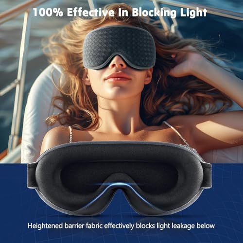 Sleep Mask for Side Sleepers, 3D Contoured Eye Mask with Total Blackout, Soft Lightweight Eye Cover with Adjustable Strap for Travel, Sleeping, Night Shift & Nap - Image 6
