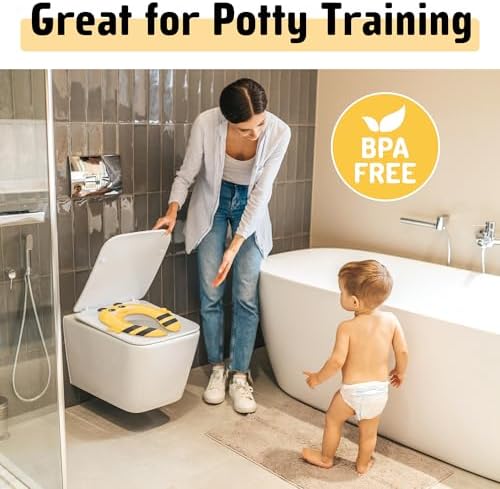 Maliton Folding Travel Potty Training Seat for Toddlers, Yellow Bee - Image 6