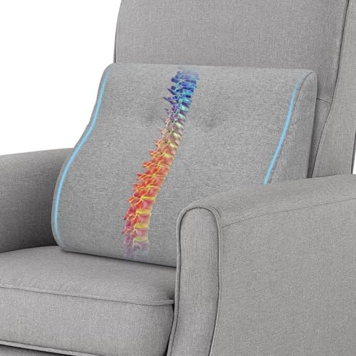 baibu Patented Dual-Layer Memory Foam Lumbar Pillow for Recliner, Light Grey by baibu