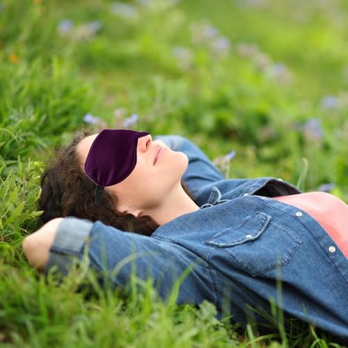 2 PCS Purple Silk Sleep Mask - Eye Masks for Sleep Blindfold Travel Eye Covers for Sleeping Men & Women - Image 6