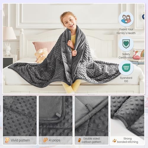 Weighted Blanket - 2 lbs Grey Minky Heavy Blanket, 19"x21", Small Size Breathable Lap Blanket - Image 5