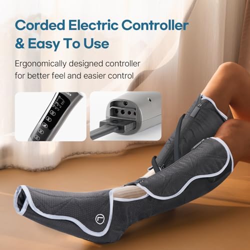 HuBDIC HubiCare Cordless Calf and Feet Massager with Heat and Air Compression for Circulation and Pain Relief, 5 Modes with 5 Intensities, Reduce Swelling, Muscles Relaxation Device (Black) - Image 3