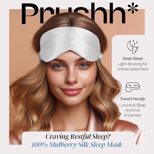 Adjustable Silk Sleep Mask Eye Covers | 100% Pure 6A Mulberry Silk | Blackout & Hypoallergenic | Concealed Strap for Women & Men | for Sleeping & Travel (Ivory White) - Image 3