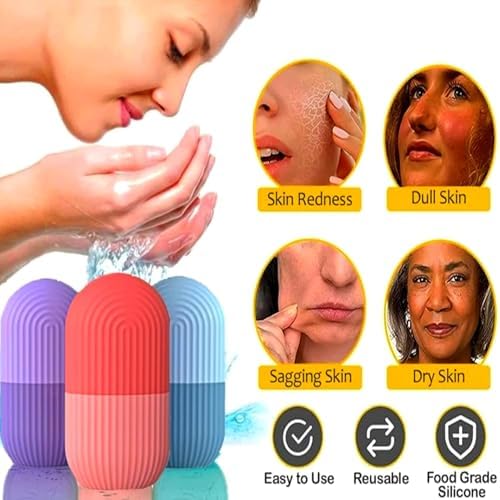 ARSA Pack of 3 - Ice Roller for Face, Eyes, Body Massage. Natural Cold Therapy to Eliminate Puffiness, Dark Circles, Wrinkle. Promotes Blood Circulation for Glowing, Soft (Pink, Purple & Blue) - Image 3
