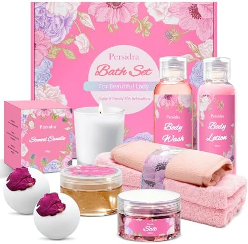 SPA Gift Baskets for Women, 9PCS Self Care Set Comprehensive Care by Persidra