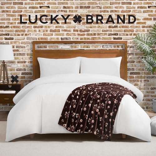 Lucky Brand Daisy Brown Floral 50"X70" Cozy Plush Blanket - Premium Microfiber Throw for Luxurious Comfort and Style - Image 5