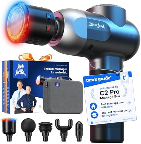 BOB AND BRAD C2 Pro Massage Gun with Heat and Cold Therapy, FSA Eligible & HSA Approved, PT-Developed Deep Tissue Back Massager for Athletes, Men & Women — Birthday & Holiday Gifts by BOBANDBRAD