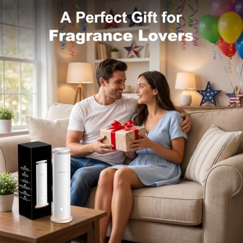 Waterless Diffuser Pro with 5 Scent Oils, Luxury Hotel-Class Essential Oil Diffuser Aromatherapy Machine with 1500 Sq Ft Cover, 6 Mist, 4.06Oz Diffusers for Home Large Room Hotel SPA - White - Image 4