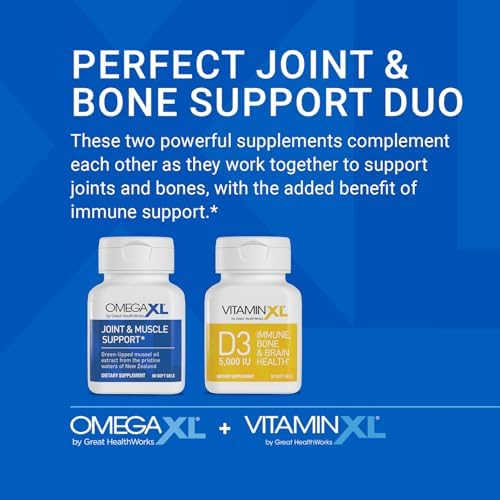 OmegaXL Joint Support Supplement - Natural Muscle/Immune Support, 60 Softgels (2 Pack) & VitaminXL D3 High Potency Daily Vitamin D 5000 IU 125mcg Supplement (30 Softgels) - Image 4
