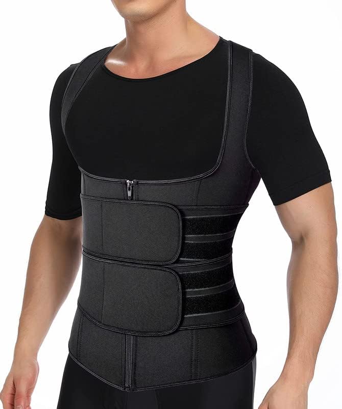 SHAPERIN Men Neoprene Sauna Zipper Waist Trainer Vest Tank Top Trimmer Body Shaper by SHAPERIN