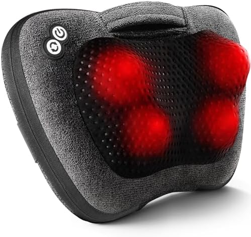 VIKTOR JURGEN Back Massager, Neck Massager with Heat, Massage Pillow Gifts for Men & Women, Electric Shiatsu Back Massager, Deep Kneading Shoulder Massager for Full Body Muscle,Massage at Home, Car by VIKTORJURGEN
